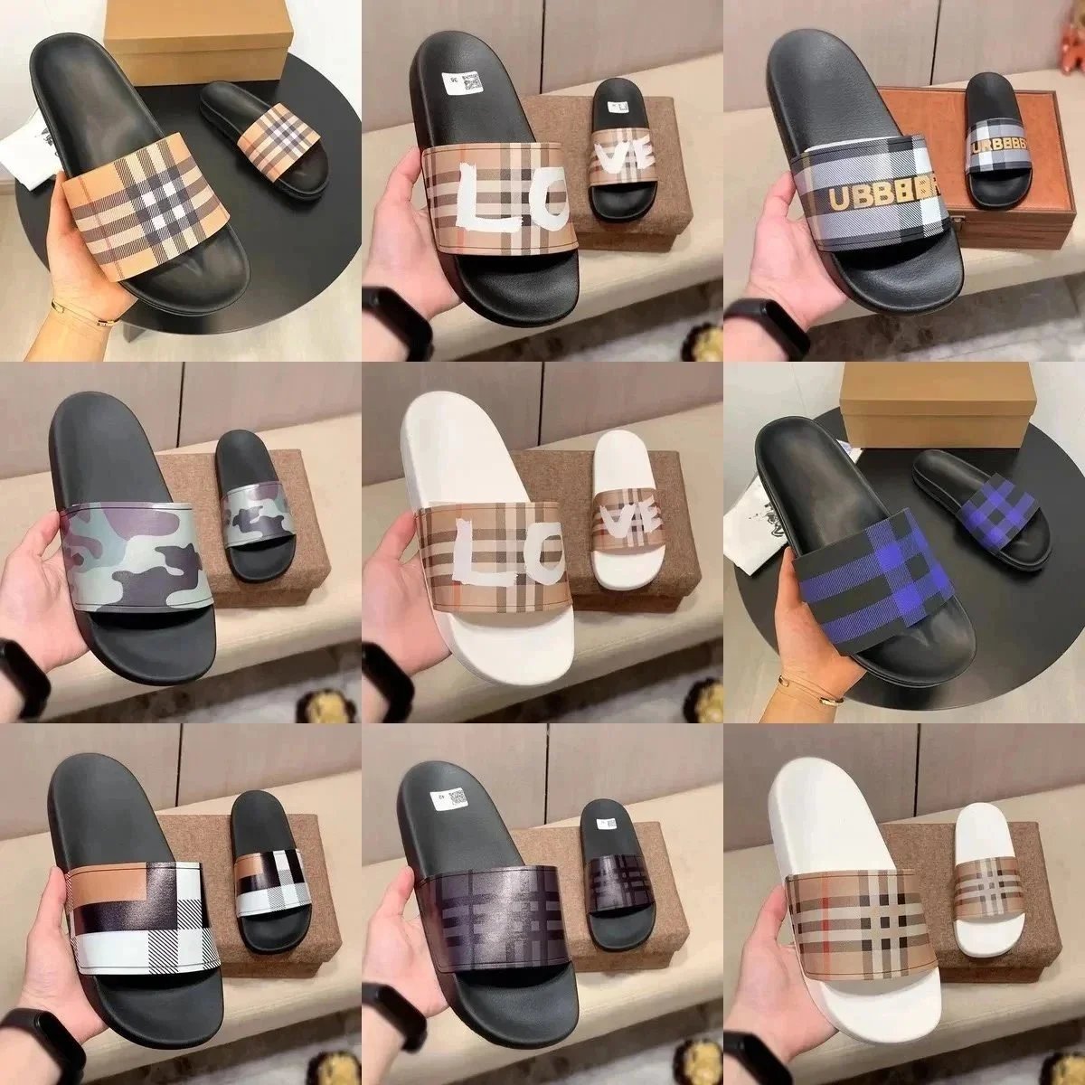 Burberry Check Slide Sandals | 7571215246