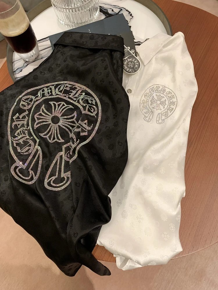 Chrome Hearts Crystal-Embellished Silk Shirt | 7779755069